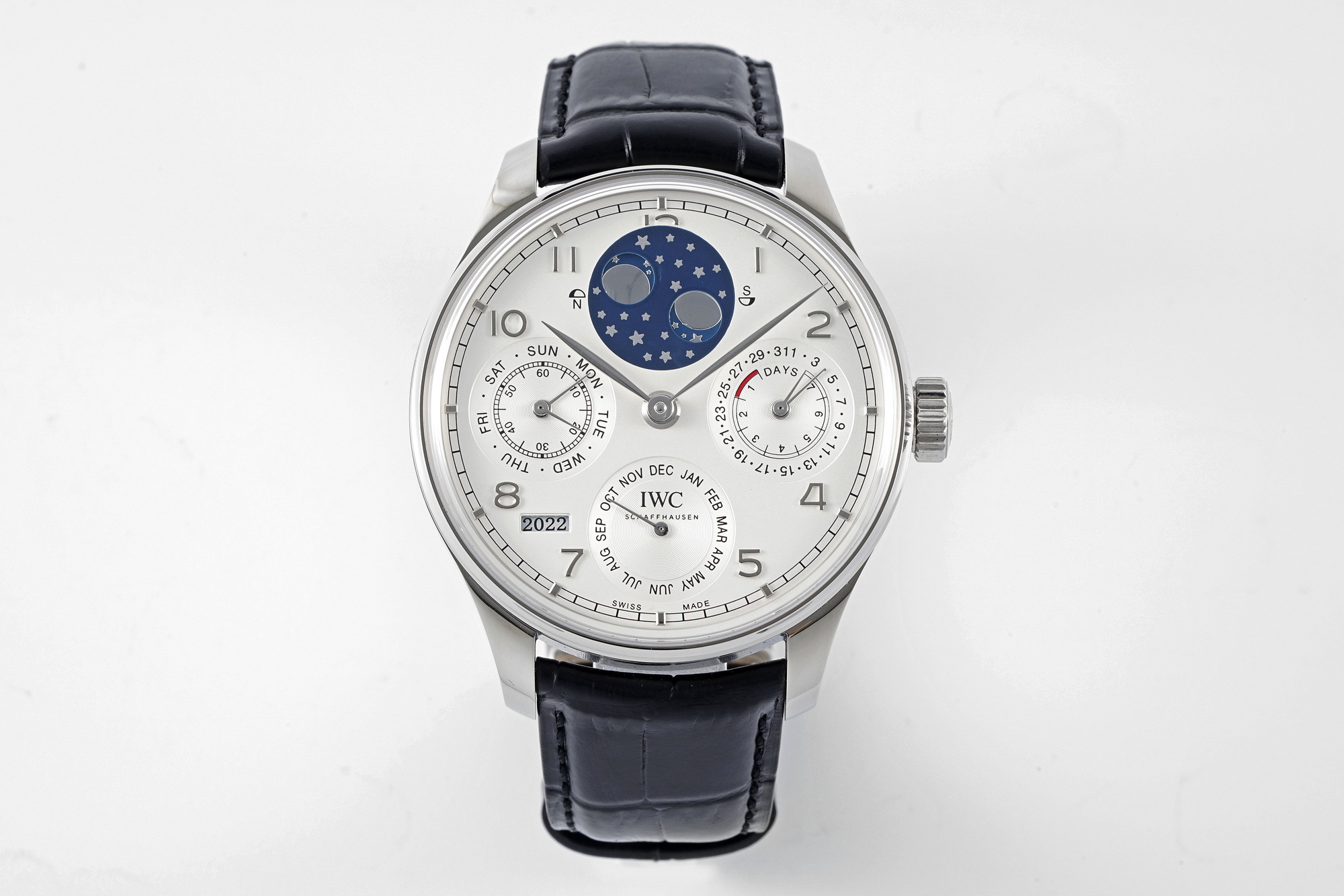 IWC Portuguese series IW503302 perpetual calendar men’s multifunctional mechanical watch equipped with imported 9015 modified cal.82650 movement, diameter 42mm