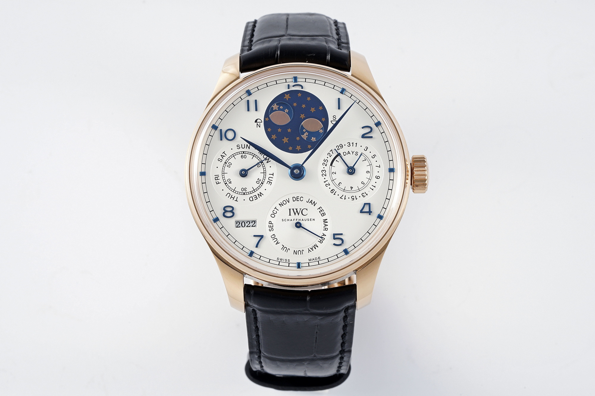 IWC Portuguese series IW503302 perpetual calendar men’s multifunctional mechanical watch equipped with imported 9015 modified cal.82650 movement, diameter 42mm