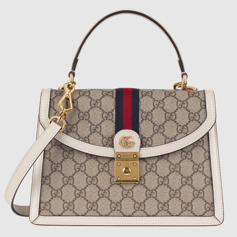 651055 Gucci Ophidia small handbag white leather trim