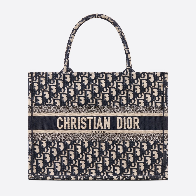 M1296 Dior Book Tote Small Bag Blue Oblique Print